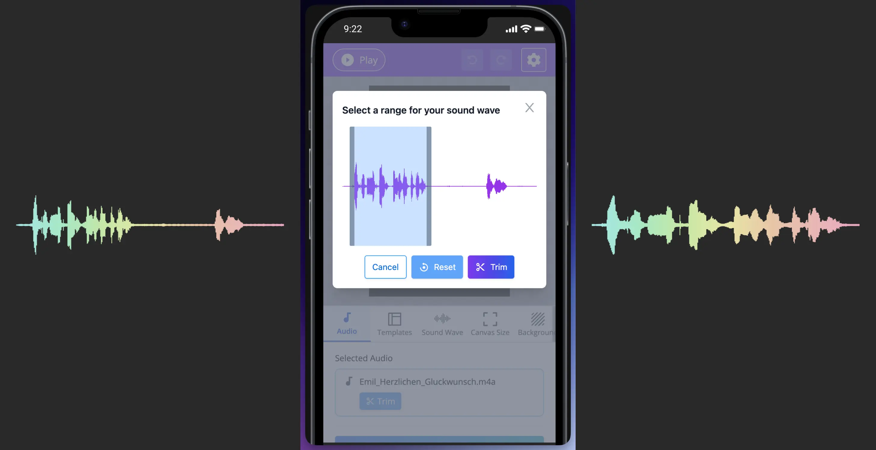 Process of sound wave trimming