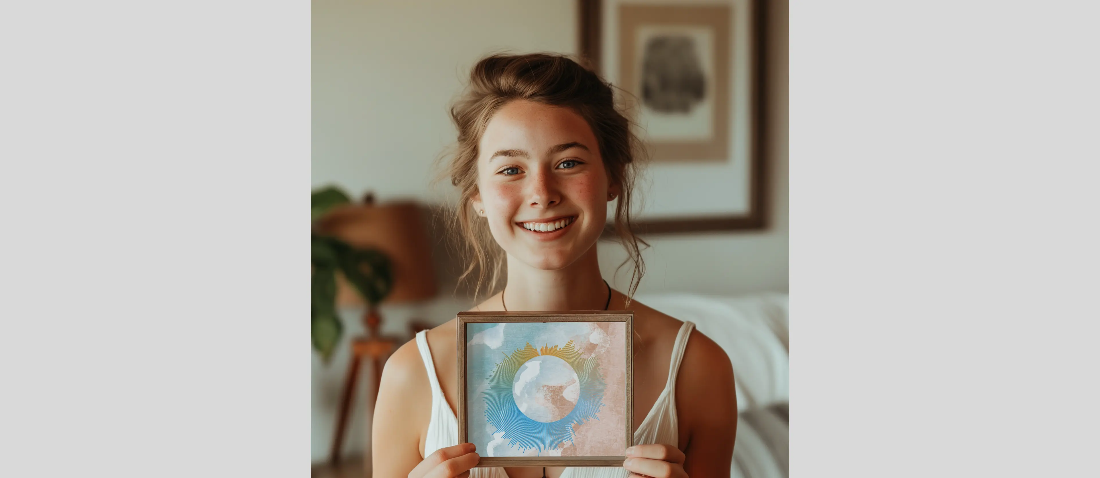 Emma with mom's gift