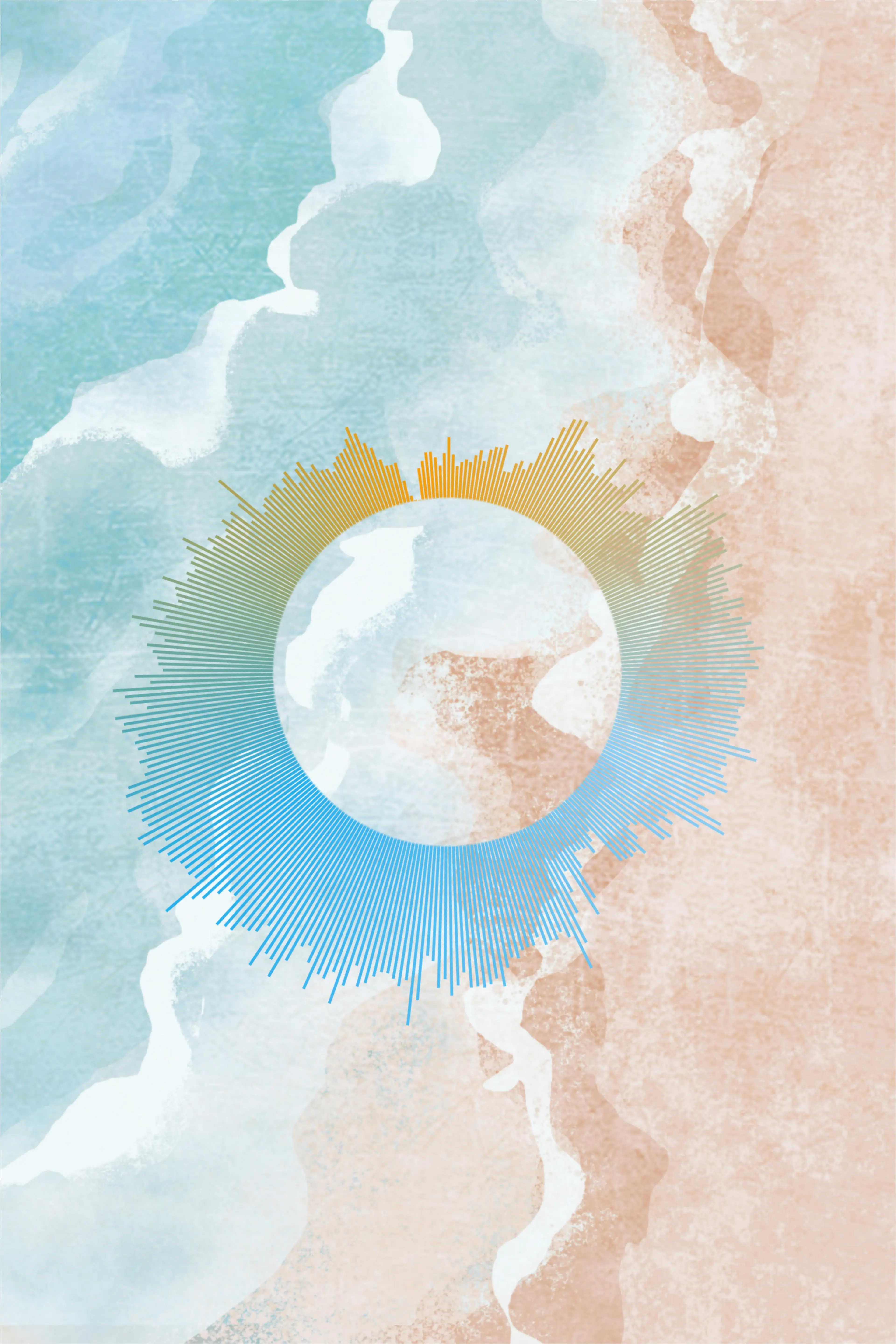 WaveVisual sound wave art template: Beach