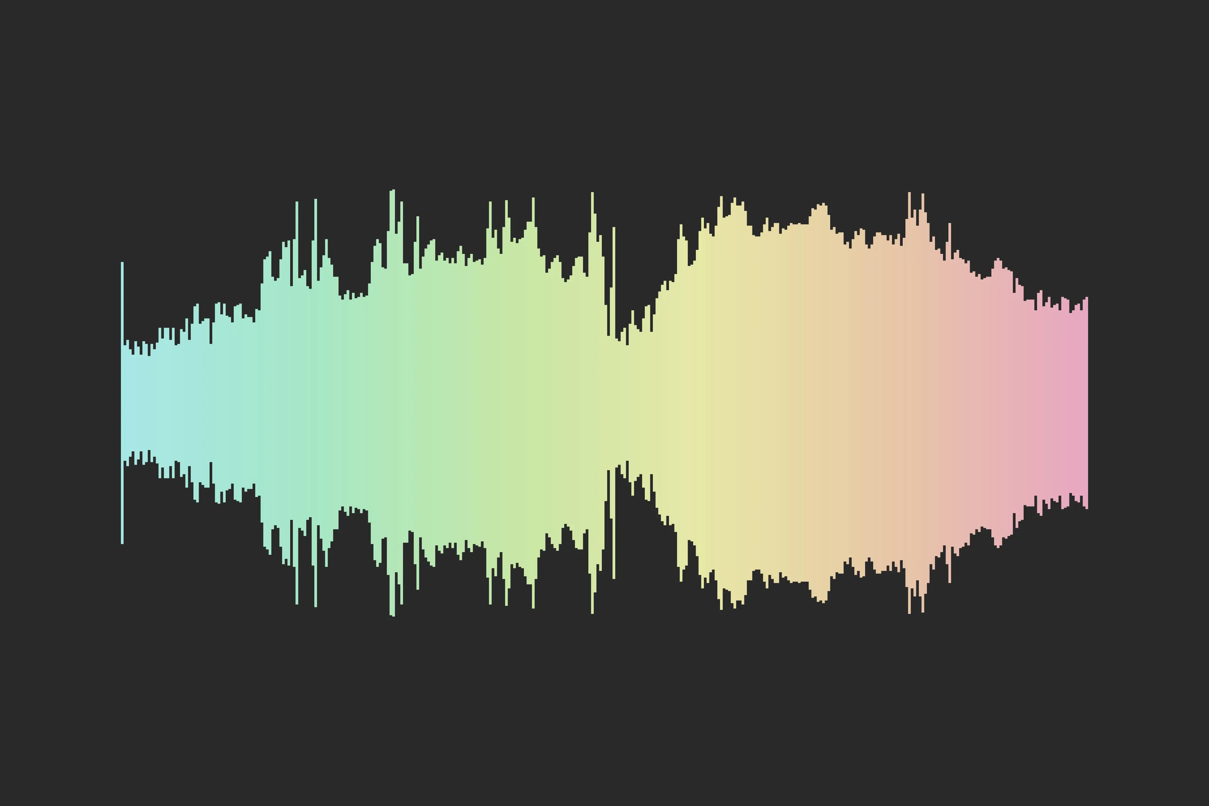 WaveVisual sound wave art template: Reverse Pastel Rainbow